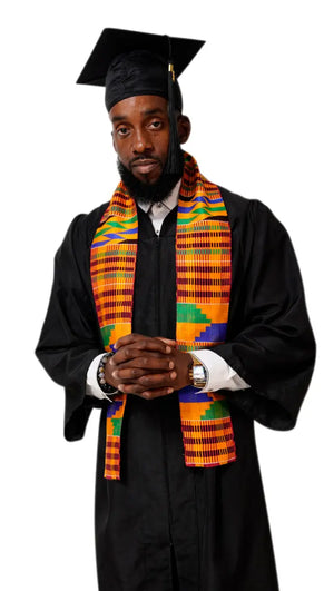 Kente Hand Woven Kente Cloth Graduation Stole / Sash DPKS200S - Kente Hand Woven Kente Cloth Graduation Stole / Sash DPKS200S -