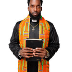 Kente African Print Church Clergy Pastor Choir Stole/Sash with Fringes DPC0795S