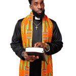 Kente African Print Church Clergy Pastor Choir Stole/Sash with Fringes DPC0795S