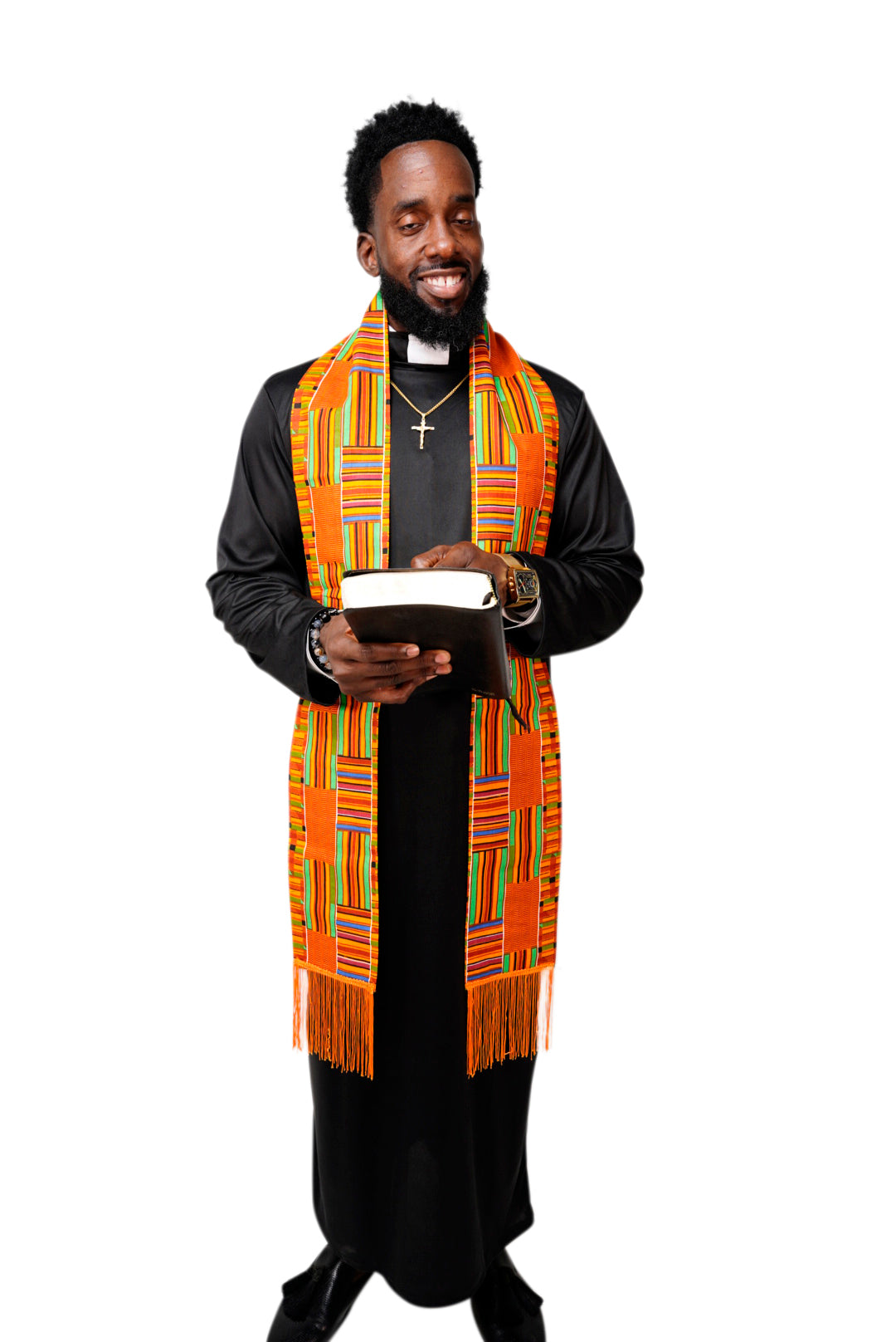 Kente African Print Church Clergy Pastor Choir Stole/Sash with Fringes DPC0795S