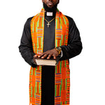 Kente African Print Church Clergy Pastor Choir Stole/Sash with Fringes DPC0795S