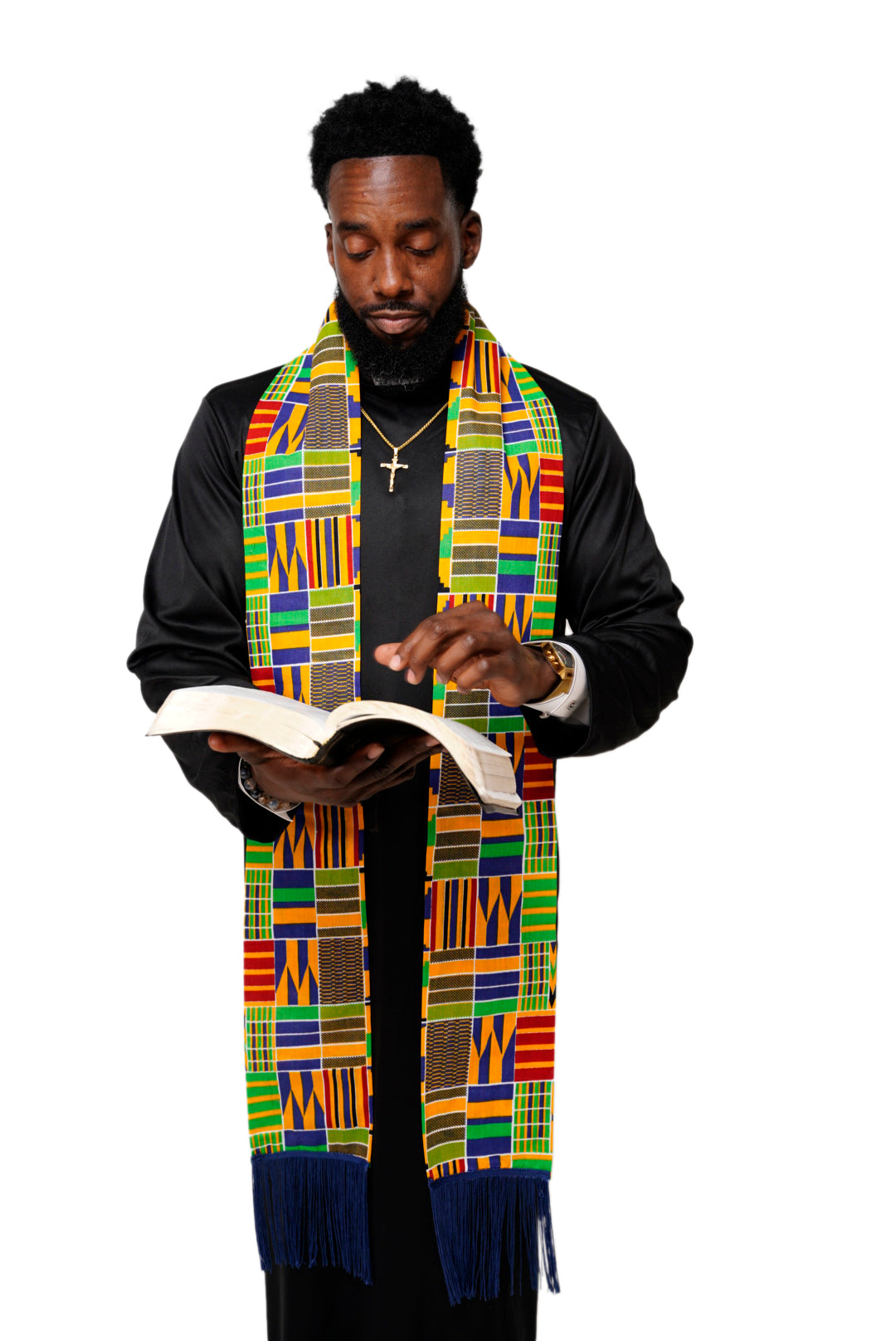 Dupsie's Ahenfo Kente African Print Sash with Fringes DPC4075S