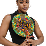 Kofina African Print Kente hot flash fan-DPPF309