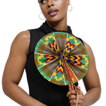 Kofina African Print Kente hot flash fan-DPPF309