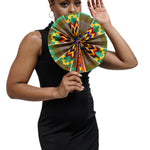 Kofina African Print Kente hot flash fan-DPPF309