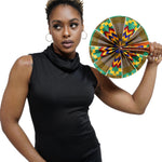 Kofina African Print Kente hot flash fan-DPPF309