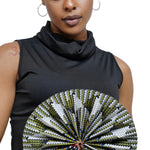 Anan African Kente Print Hot-flash Fan-DPPF312