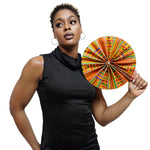 Kujoe African Kente Print Hot-flash Fan-DPPF313