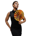 Kujoe African Kente Print Hot-flash Fan-DPPF313