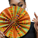 Kujoe African Kente Print Hot-flash Fan-DPPF313