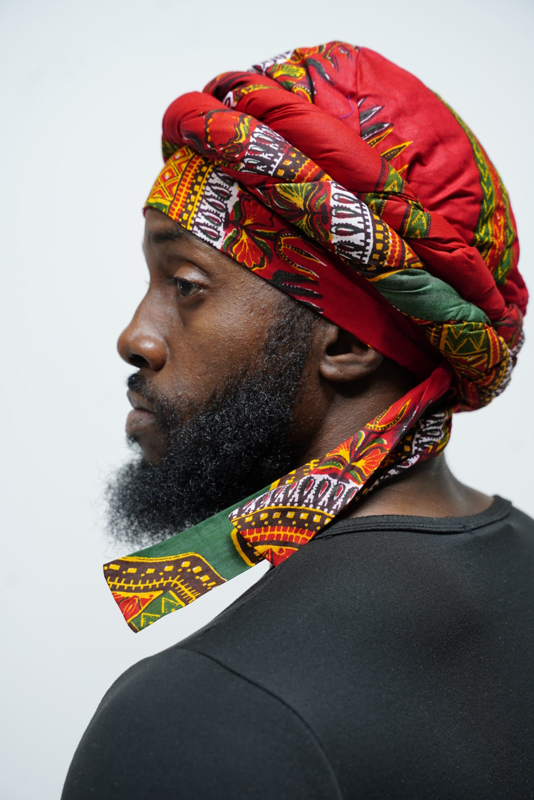 Red African print Dashiki Turban Dupsie's