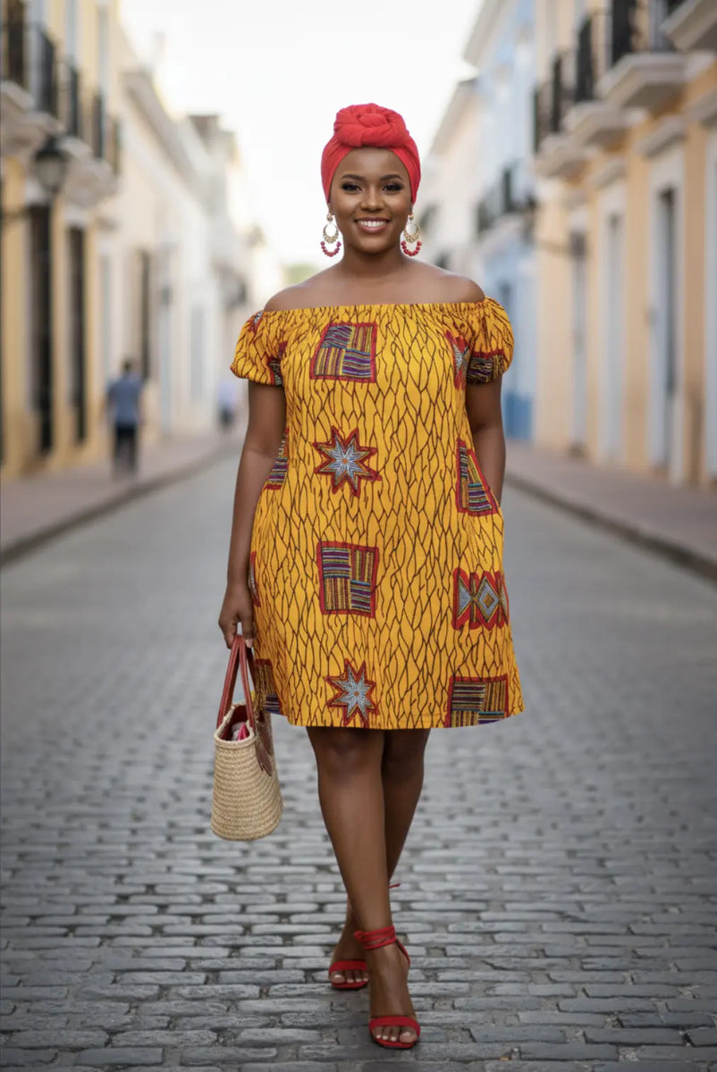 Dupsie's Umoja Orange African Print Dress DPUMAD51 - Dupsie's African XL(18) Dupsie's Umoja Orange African Print Dress DPUMAD51 - Dupsie's African XL(18)