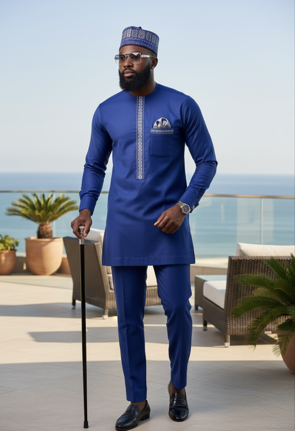 Stylish Royal Blue African Clothing for Men – Oluo Collection