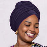 Dupsie's Navy-Blue African Head Wrap Hat DPNPHH43