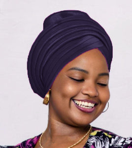 Dupsie's Navy-Blue African Head Wrap Hat DPNPHH43