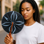 Dupsie's Adjeley Navy-Blue African Print Foldable Hand DPPFNLB