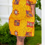 Dupsie's Umoja Orange African Print Dress DPUMAD51