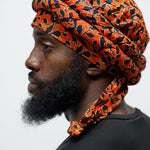 Orange Black Pre wrapped Turban Dupsies