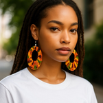 Dupsie's Nsola Oblong-Shaped pair of Kente African Print Earrings DPER3227O