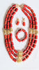 Artapoelc Red and Gold African Nigerian bead set for women-DPXRGIBS2