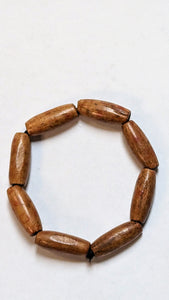 Swahi Brown African Elastic Wooden Bead Bracelet-DPJALBB61