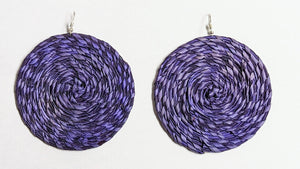 Anahgi Purple African Raffia Palm hook Earrings-DPJPARE2