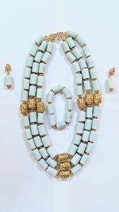Dupsie's Ayooluwa Ileke African Bead Necklace, Bracelet and earrings Set DPILBIJS
