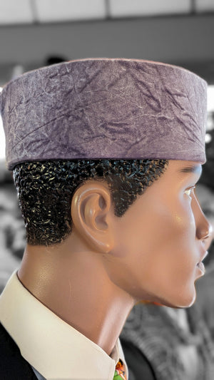 Grey Velvet African hat Kufi Dupsie's DPH610