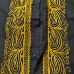 Black Gold Embroidered Dashiki African Shirt Dupsie's DP3776MDF Cotton