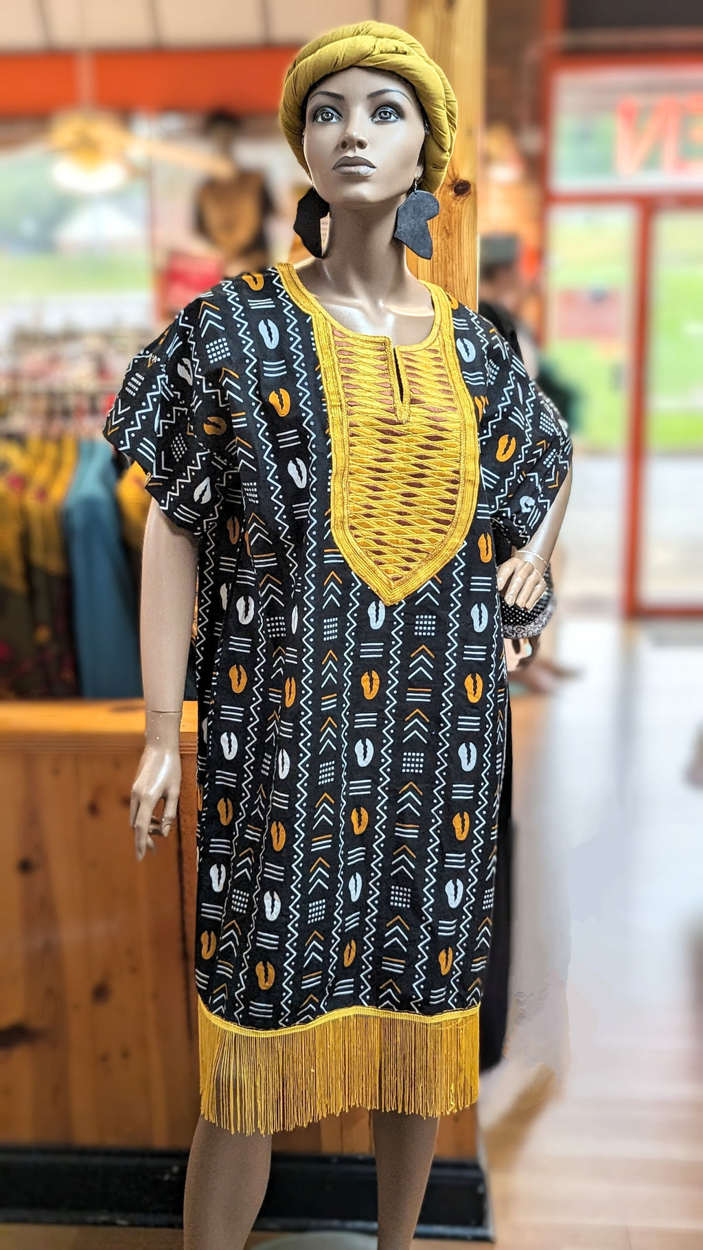 Dupsie's Ama's Radiance Adinkra African print cowry Dress DPPDA3