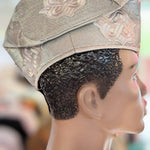 Silver Aso Oke Nigerian Fila cap hat kufi