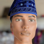 Blue Powder-Blue African Velvet Fila cap hat