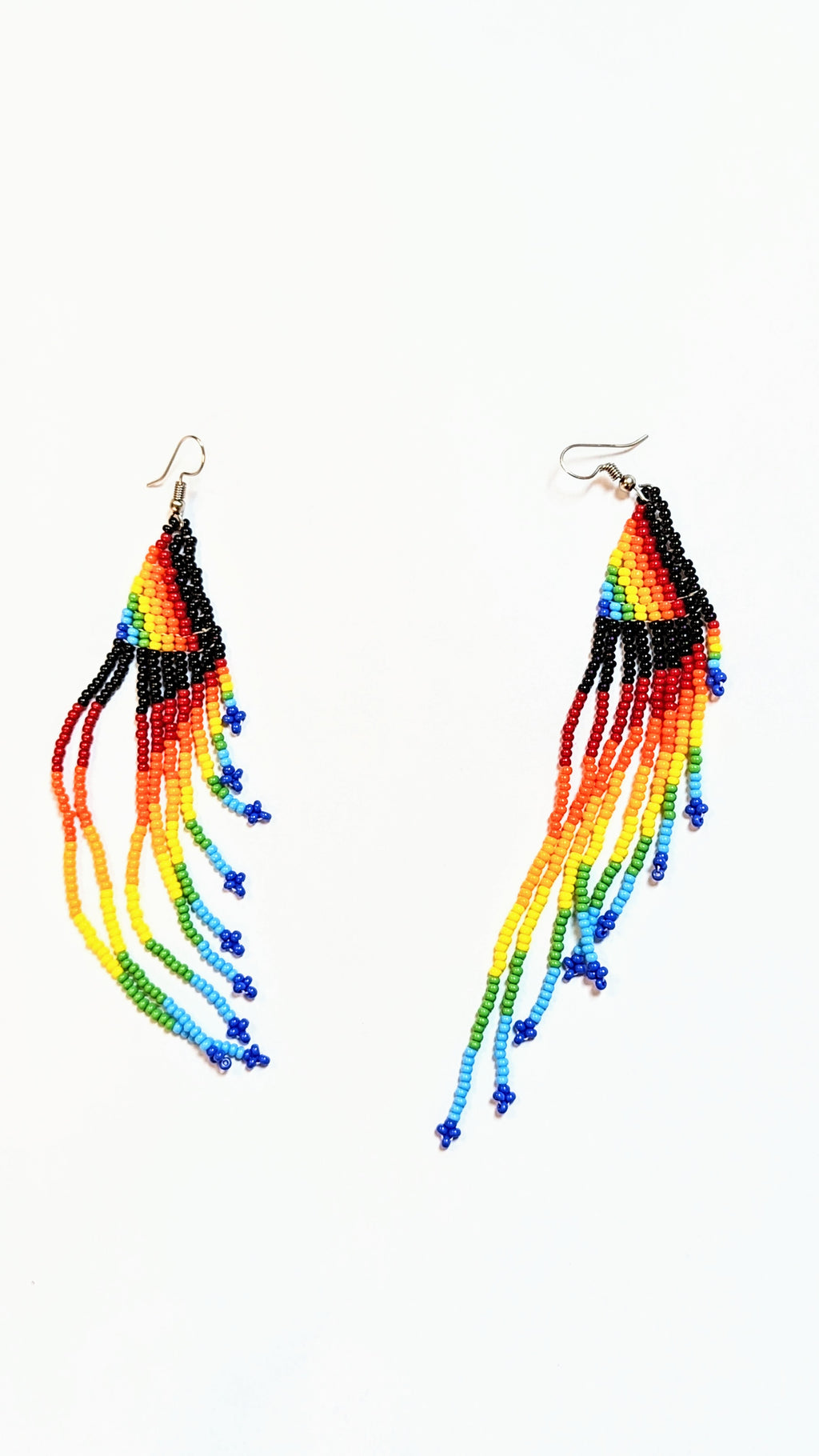 Dupsie's multicolored African beaded fringe earrings DPJMBE33
