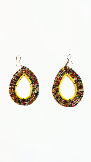 Dupsie's Multicolored beaded African hoop earrings 