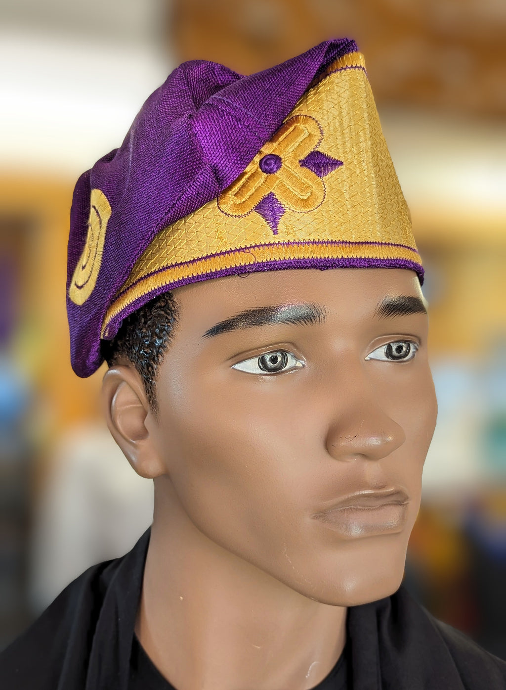Dupsie's Réniké Purple African Aso Oke Kufi Cap Hat Kufi DPHAPGH30