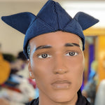 Dupsie's Blue Orin Aso Oke Abeti-Aja Kufi Cap Hat DPHSOB10