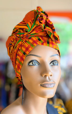 Kente Pre-tied head wrap Dupsie's