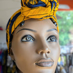 Peacock African print Pre-tied head wrap women