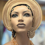 Dupsie's Olorunmila Aso Oke Ready Gele Autogele Pre-tied Head wrap Hat DPAGATB55