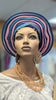 Dupsie's Sapphire Elegance Aso Oke Ready Gele Autogele Pre-tied  Head Wrap Hat DPAGTBRBP2