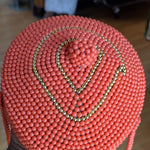 Hand beaded African hat Edo Igbo Nigeria