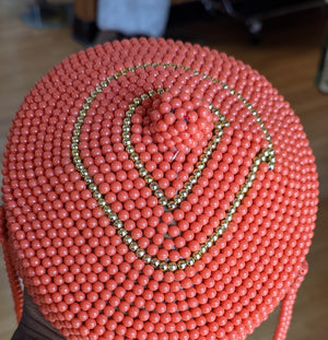 Hand beaded African hat Edo Igbo Nigeria