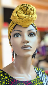 Dupsie's Golden Aura Pre-tied Head Wrap Hat with Bun DPDM301PT2