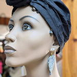 All black Pre-tied cotton Head wrap African clothing