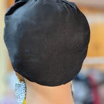 Black Pre-tied head wrap with bun Dupsies