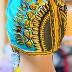 Blue Dashiki print head wrap