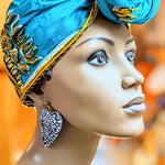 Blue Pre-tied head wrap African clothing