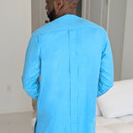 Turquoise Blue African suit men African fashion