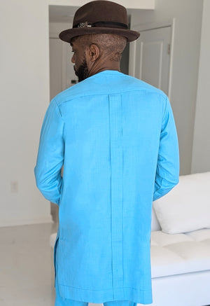 Turquoise Blue African suit men African fashion