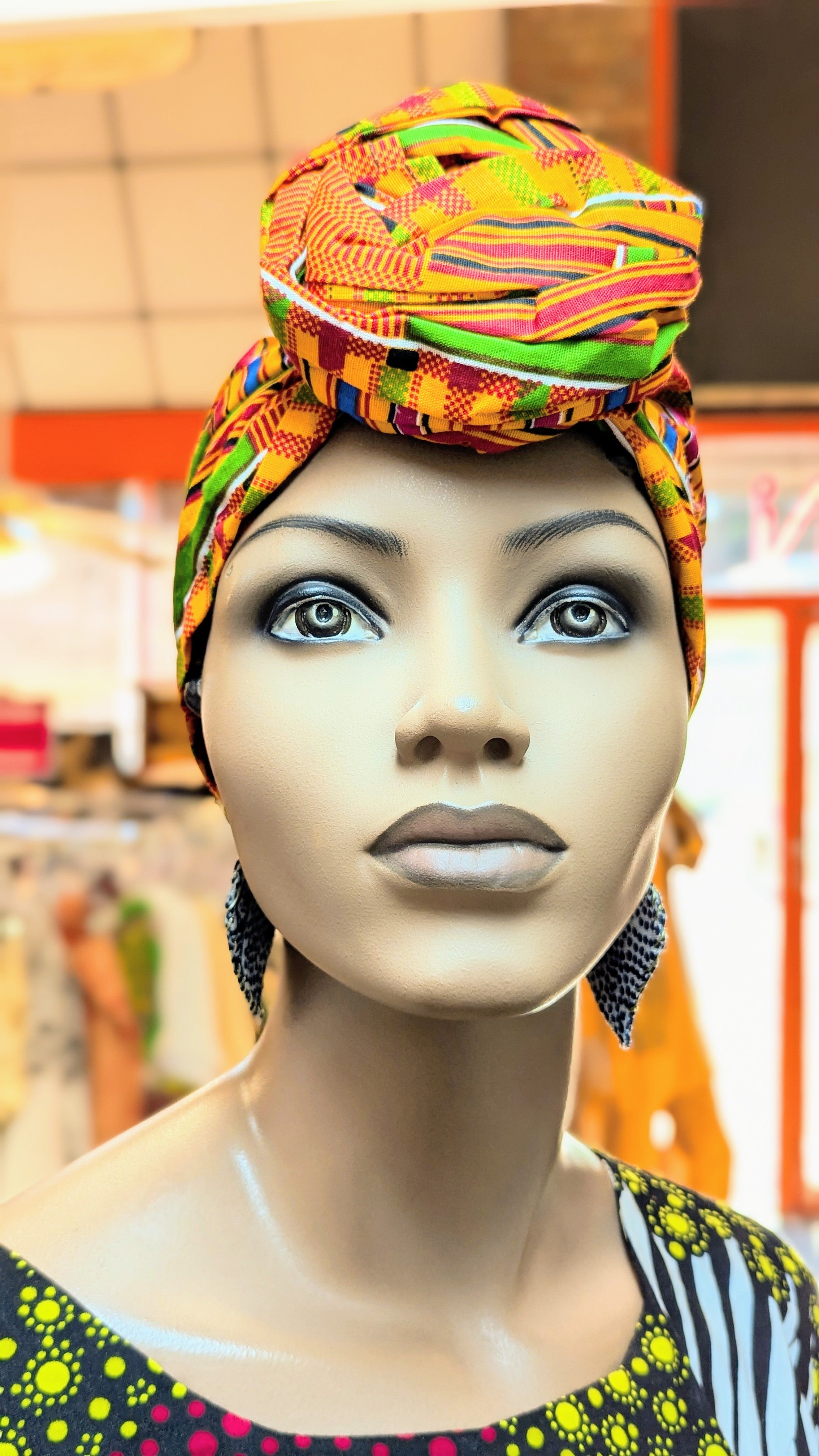 Kente Pre-tied head wrap hat